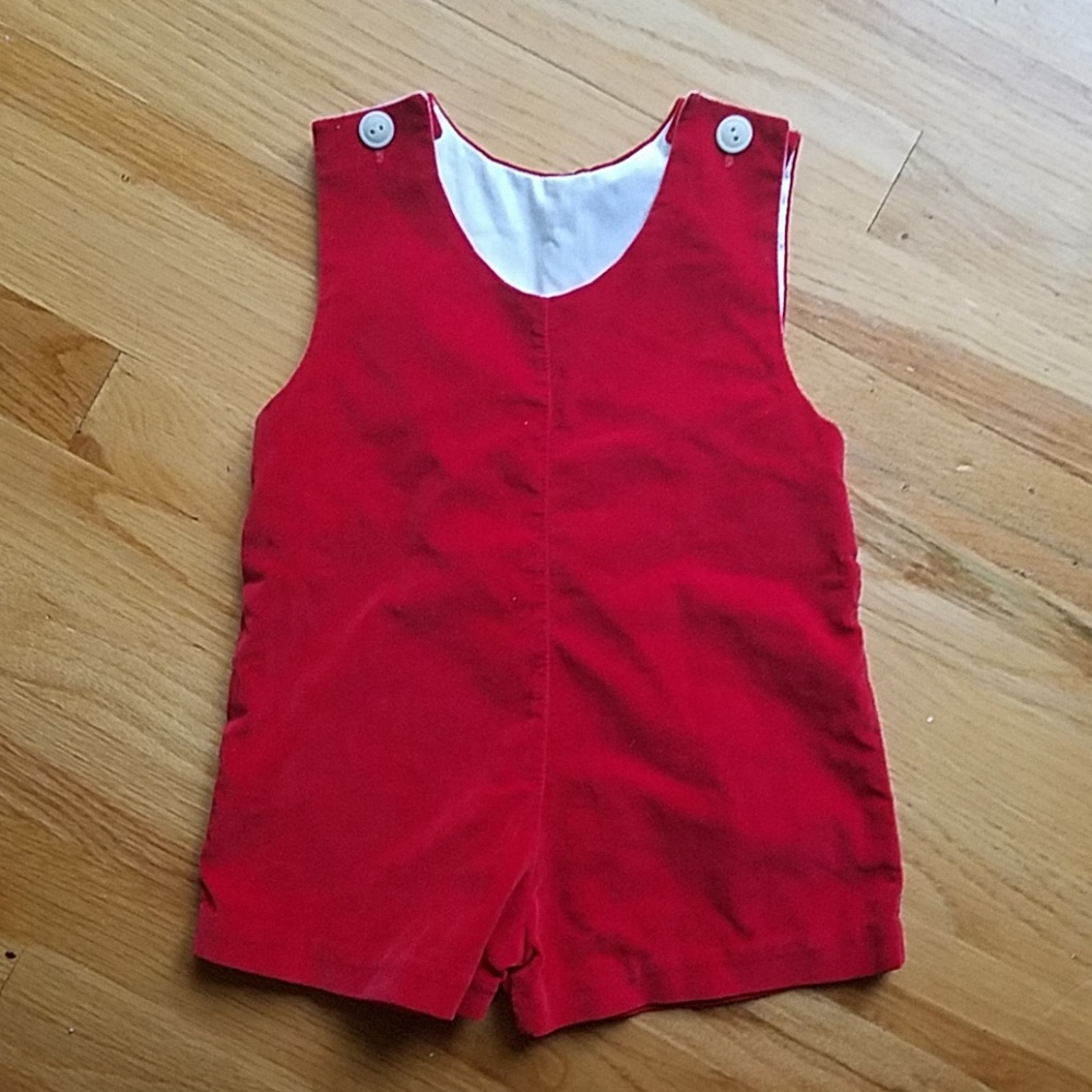 Red velvet romper vintage